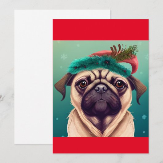 kerstcadeau voor Hondenliefhebber, T-Shirt Feestdagenkaart (Voorkant / Achterkant)