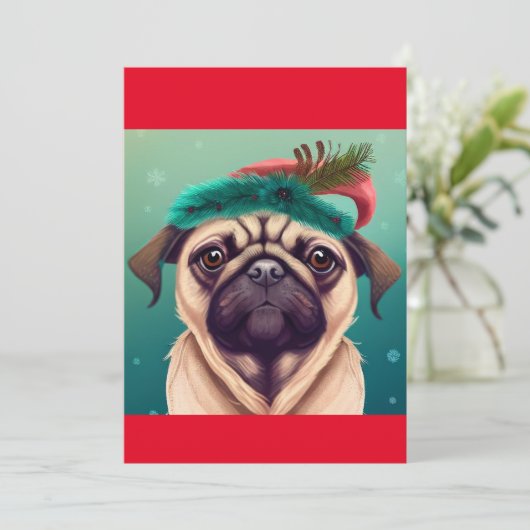 kerstcadeau voor Hondenliefhebber, T-Shirt Feestdagenkaart (Staand voorkant)