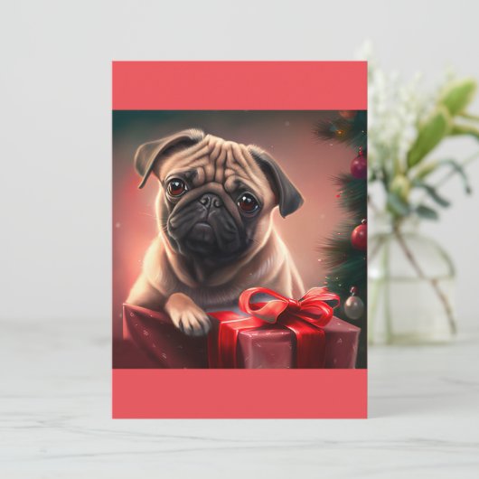 kerstcadeau voor Hondenliefhebber, T-Shirt Feestdagenkaart (Staand voorkant)