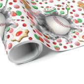 kerstcadeau voor honkbal cadeaupapier (Rol Hoek)
