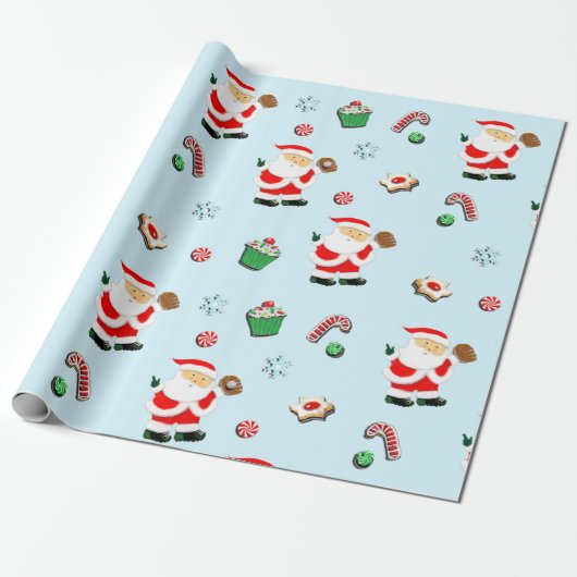 kerstcadeau voor honkbal cadeaupapier (Uitgerold)