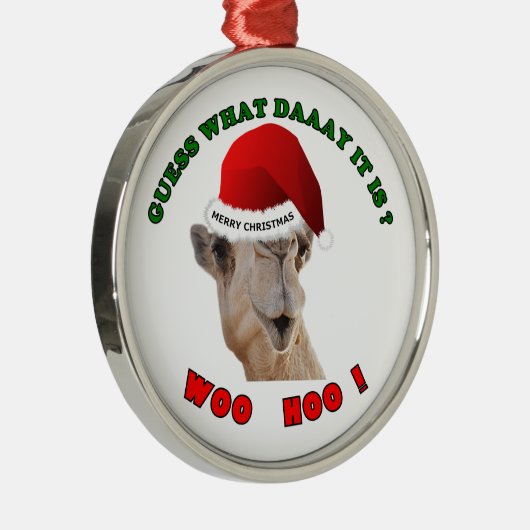 kerstcadeau voor Hump Day Camel Kerstmis Metalen Ornament (Rechts)