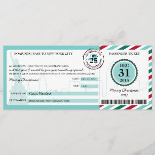 kerstcadeau voor instapkaarten naar NEW YORK Kaart