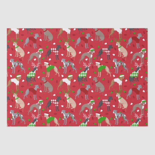 kerstcadeau voor Italiaans Greyhound Dog Tissuepapier (Voorkant)