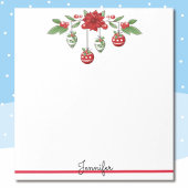 kerstcadeau voor Jouw naam Poinsettia Ornamenten Notitieblok