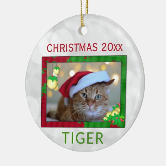 kerstcadeau voor kaartje keramisch ornament (Links)