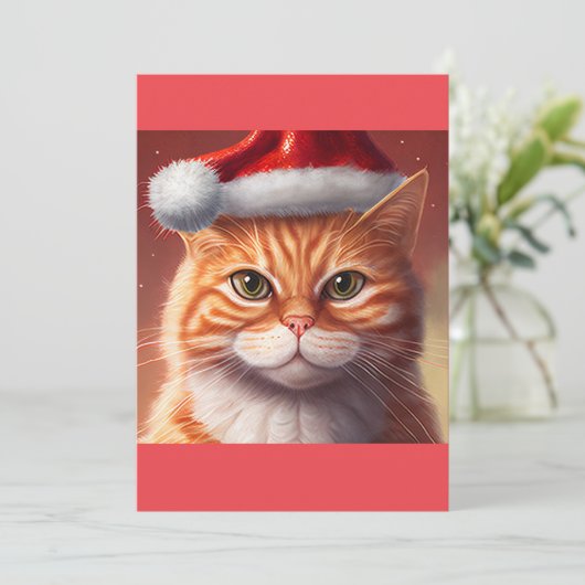 kerstcadeau voor katje T-Shirt Feestdagenkaart (Staand voorkant)