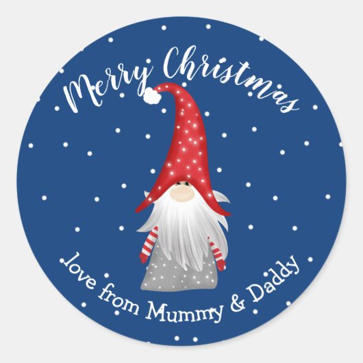 kerstcadeau voor kerstcadeautje ronde sticker (Voorkant)