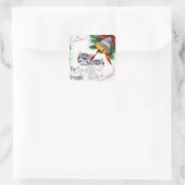 kerstcadeau voor kerstcadeautjes met kerstcadeaus  vierkante sticker (Tas)