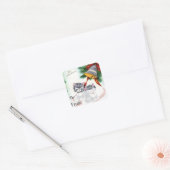 kerstcadeau voor kerstcadeautjes met kerstcadeaus  vierkante sticker (Envelop)