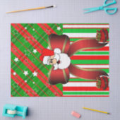kerstcadeau voor kerstpapier, Santa Stripe Tissuepapier (Craft)