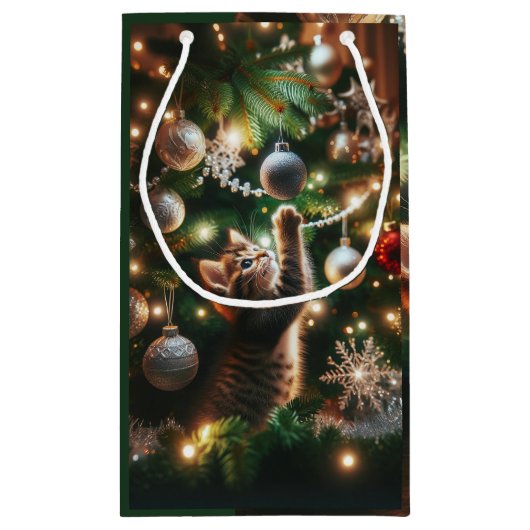 kerstcadeau voor Kitten Klein Cadeauzakje (Achterkant)