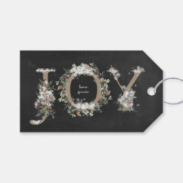 kerstcadeau voor Label, karton Floral Alphabet JOY Cadeaulabel