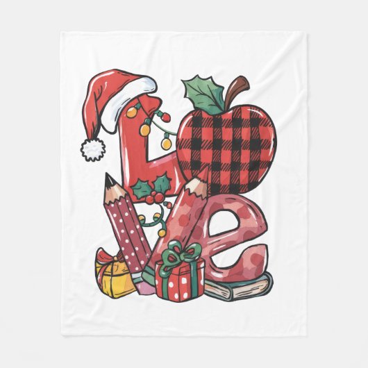 Kerstcadeau voor leraar | Prettig kerstfeest Fleece Deken (Voorkant)