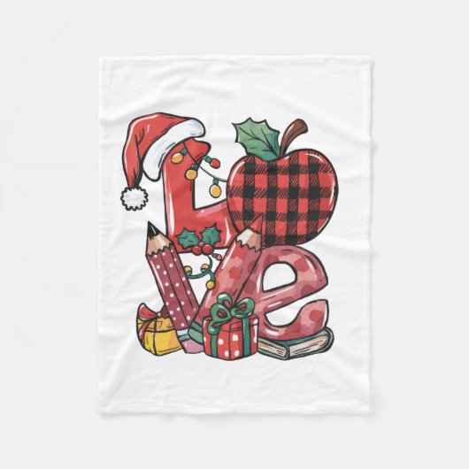 Kerstcadeau voor leraar | Prettig kerstfeest Fleece Deken (Voorkant)