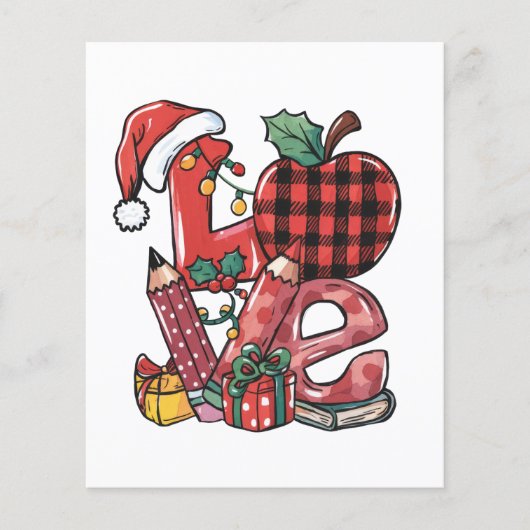 Kerstcadeau voor leraar | Prettig kerstfeest Flyer (Voorkant)
