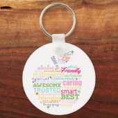 kerstcadeau voor leraar woord kunst appelgeschenk sleutelhanger (Voorkant)