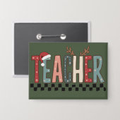 Kerstcadeau voor leraren Wintervakantie Button (Voorkant / Achterkant)