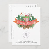 kerstcadeau voor Logo Feestdagenkaart (Voorkant / Achterkant)