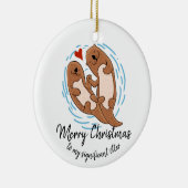 kerstcadeau voor man vrouw otter keramisch ornament (Rechts)