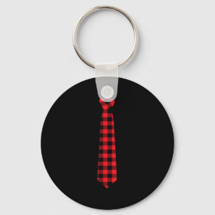 Kerstcadeau voor mannen papa familie Buffalo Plaid Sleutelhanger