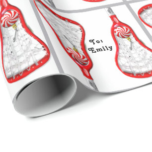 Kerstcadeau voor meisjes die lacrosse spelen cadeaupapier