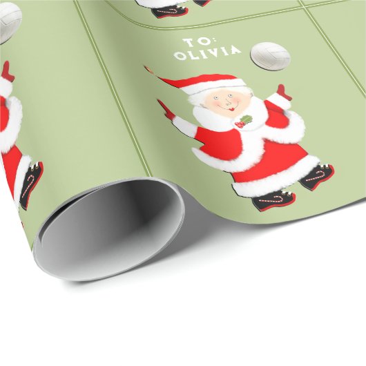 Kerstcadeau voor meisjes volleybal cadeaupapier (Rol Hoek)
