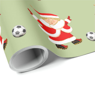 Kerstcadeau voor meisjesvoetbal cadeaupapier