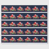 Kerstcadeau voor motorrijders cadeaupapier (Vlak)