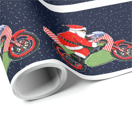 Kerstcadeau voor motorrijders cadeaupapier (Rol Hoek)