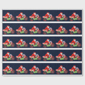 Kerstcadeau voor motorrijders cadeaupapier (Vlak)