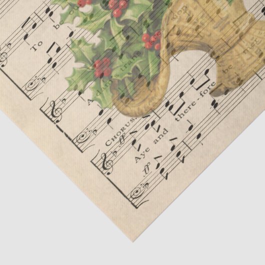 Kerstcadeau voor muziek op vel tissuepapier (Detail)
