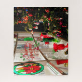 kerstcadeau voor oma-boom in het raam legpuzzel (Verticaal)