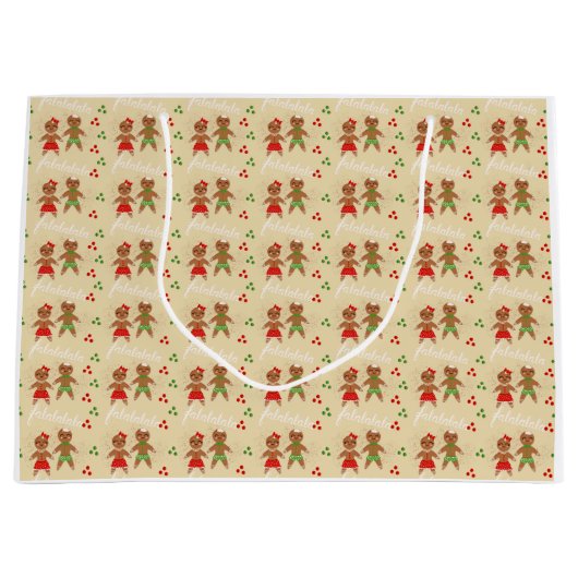 kerstcadeau voor ontbijtkoek groot cadeauzakje (Voorkant)