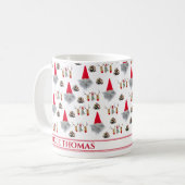 Kerstcadeau voor oom, kabouter- en rendierpatroon koffiemok (Voorkant links)