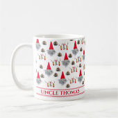 Kerstcadeau voor oom, kabouter- en rendierpatroon koffiemok (Links)
