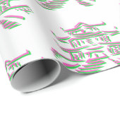 kerstcadeau voor Pagoda Pagodas Wrapping Paper Cadeaupapier (Rol Hoek)