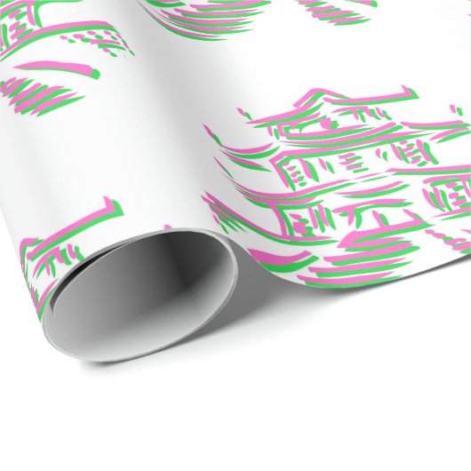 kerstcadeau voor Pagoda Pagodas Wrapping Paper Cadeaupapier (Rol Hoek)
