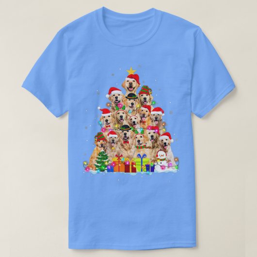 kerstcadeau voor Pajama Golden Retriever Tree T-shirt (Design voorkant)