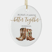 Kerstcadeau voor pasgehuwden, beter samen keramisch ornament (Rechts)