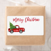  kerstcadeau voor penseel Script Red Truck Etiket (Insitu)