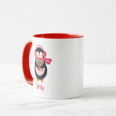 Kerstcadeau voor pinguïn liefhebber verjaardag vro mok (Voorkant links)