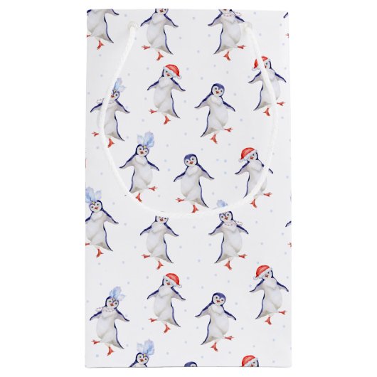 kerstcadeau voor pinguïns klein cadeauzakje (Achterkant)