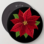 kerstcadeau voor Poinsettia Ronde Button 6,0 Cm (Voorkant /achterkant)
