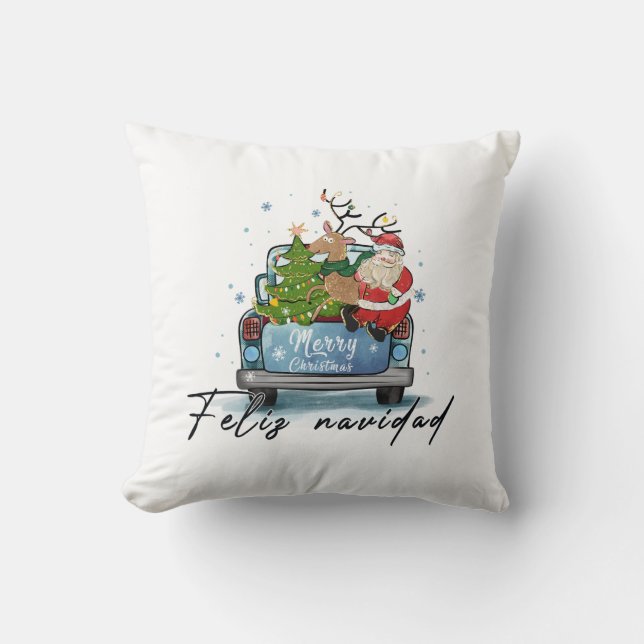 kerstcadeau voor prettige feestdagen kussen (Voorkant)