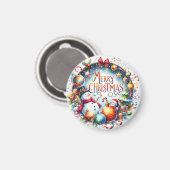 kerstcadeau voor prettige feestdagen magneet (Voorkant / Achterkant)