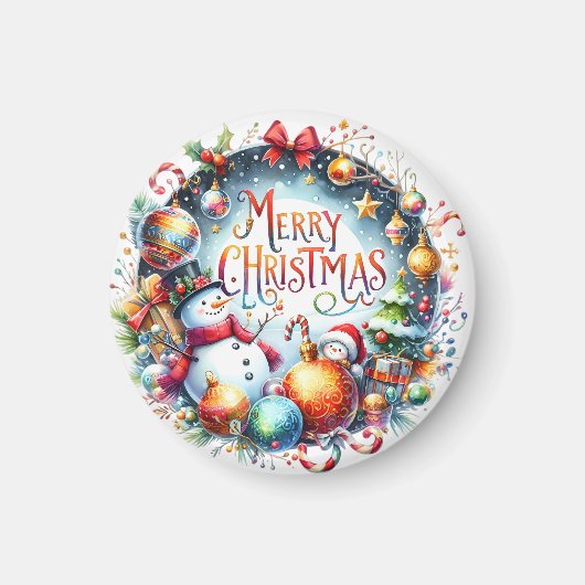 kerstcadeau voor prettige feestdagen magneet (Voorkant)