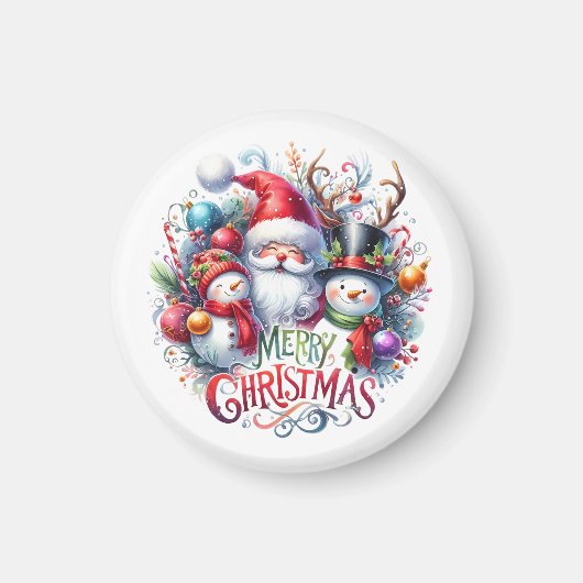 kerstcadeau voor prettige feestdagen magneet (Voorkant)