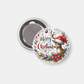 kerstcadeau voor prettige feestdagen magneet (Voorkant / Achterkant)