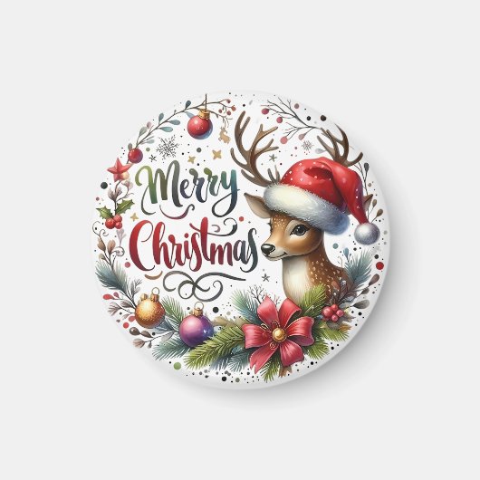 kerstcadeau voor prettige feestdagen magneet (Voorkant)